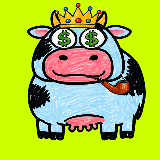 MOOLAH cow #47 — crown and dollar eyes